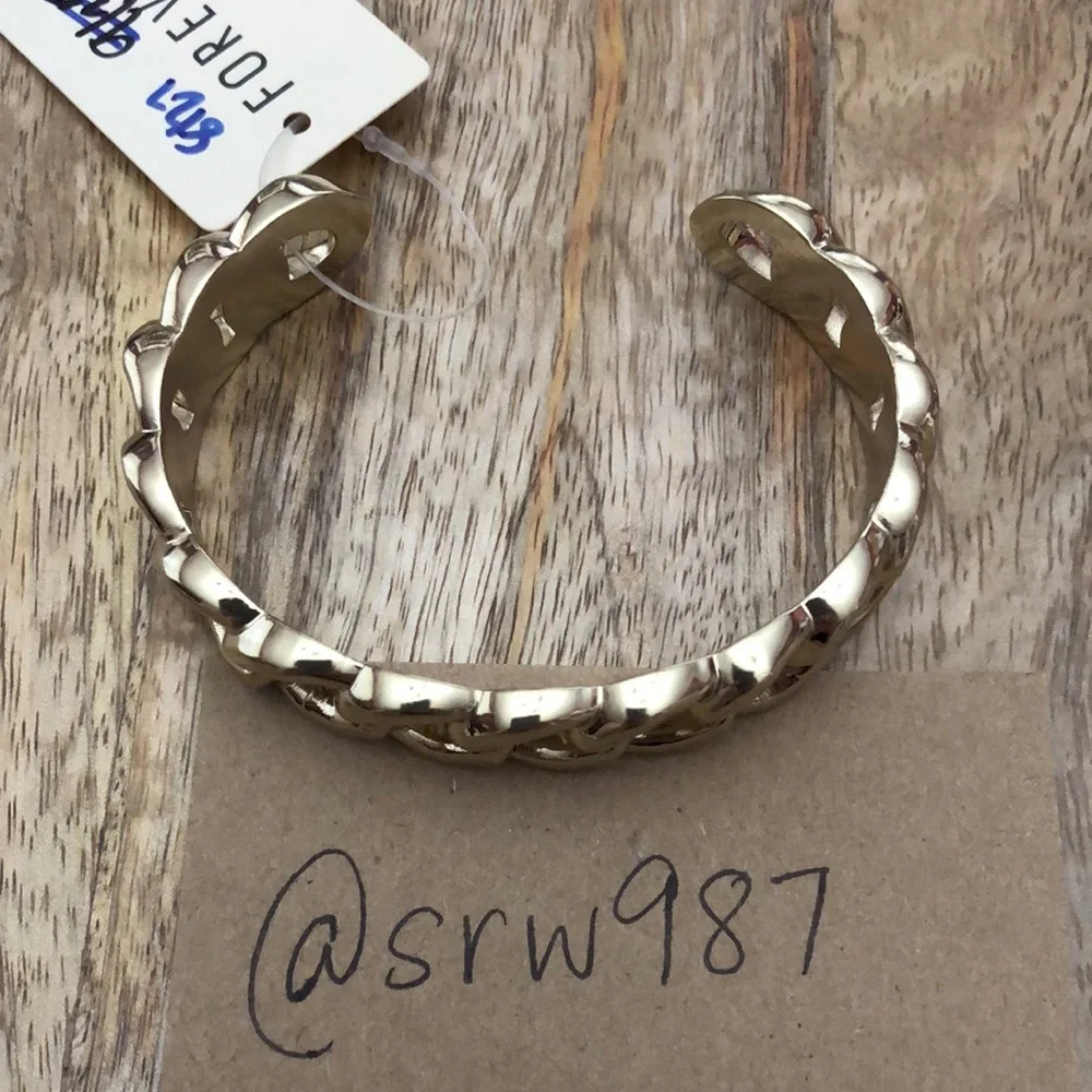 Forever 21 Gold Plated Link Cuff Bracelet